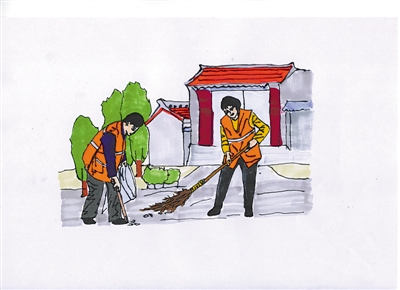  p> 农民群众积极参与农村人居环境整治. /p> p>